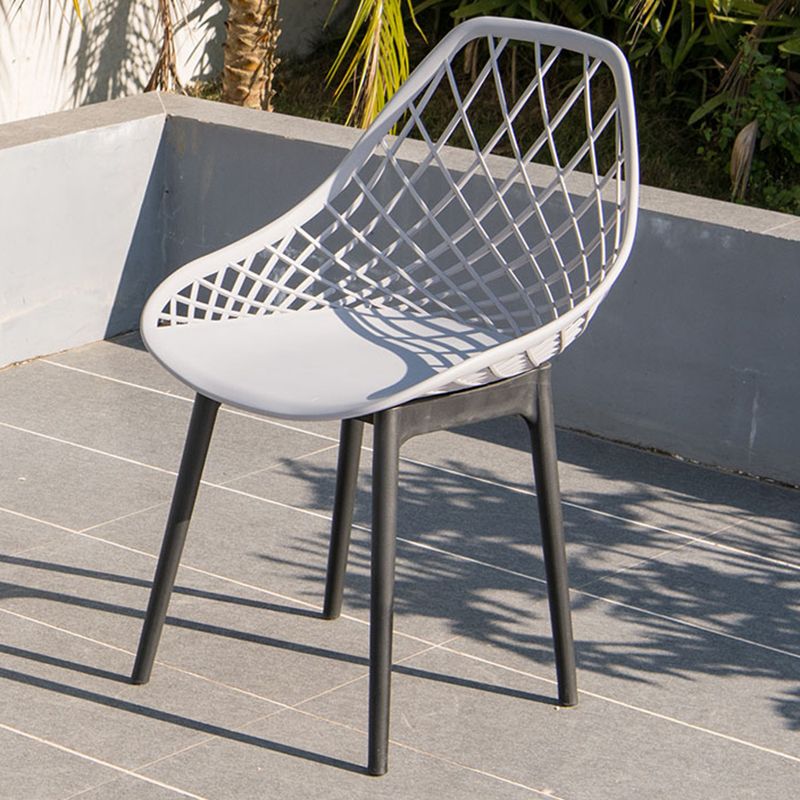 Contemporary Plastic Outdoors Dining Chairs Stacking Patio Dining Chair