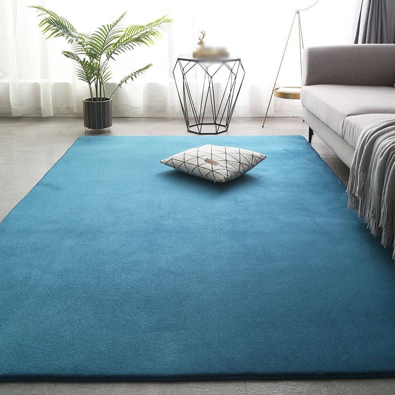 Casual Indoor Carpet Solid Color Polyester Area Rug Stain Resistant Carpet for Living Room