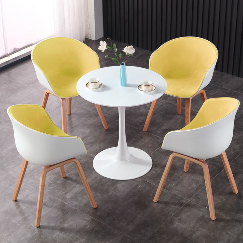 Simple MDF Round Shape Dining Tale Standard Kitchen Dining Table with Tulip Base