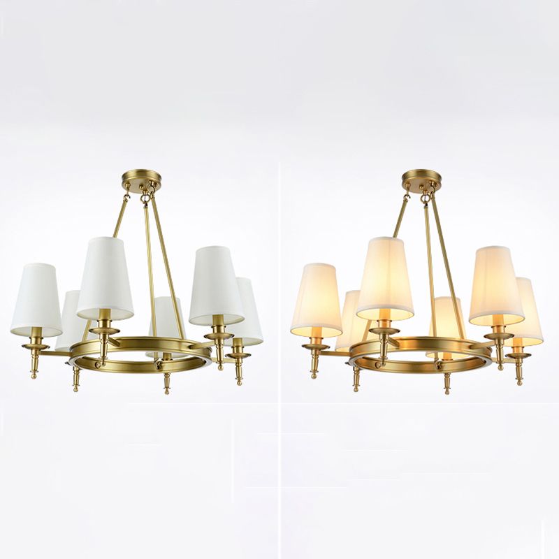 Fabric Contemporary Hanging Light Fixtures Wheel Ceiling Light for Living Room