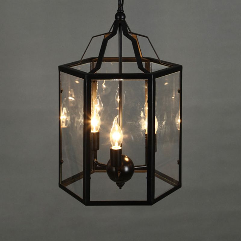 Candle Ceiling Hanging Light Fixture with Glass Shade for Dining Room Living Room