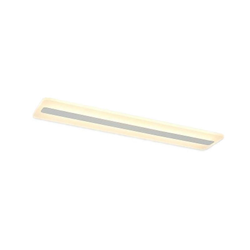 Semplicità Rectangle LED Flush Mount Light Acrylic Living Room Flush Mount Ceiling Light in White