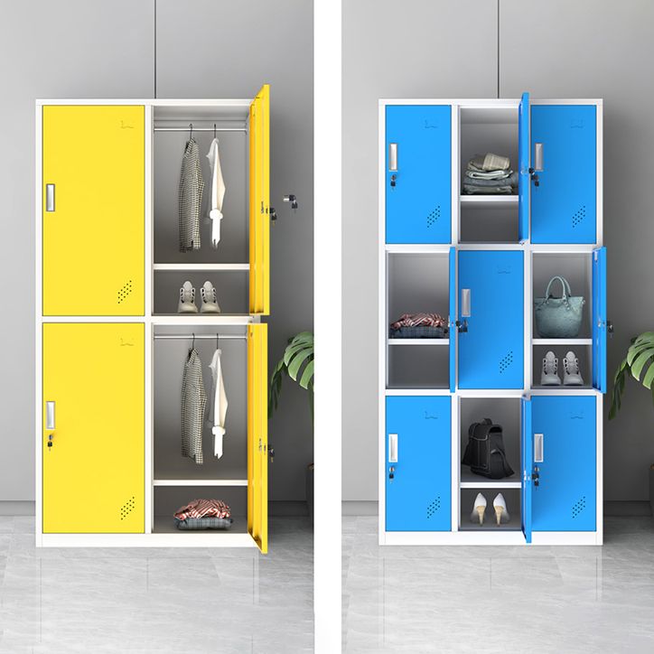 Contemporary Steel Wardrobe Armoire Hinged Storage Cabinet for Home