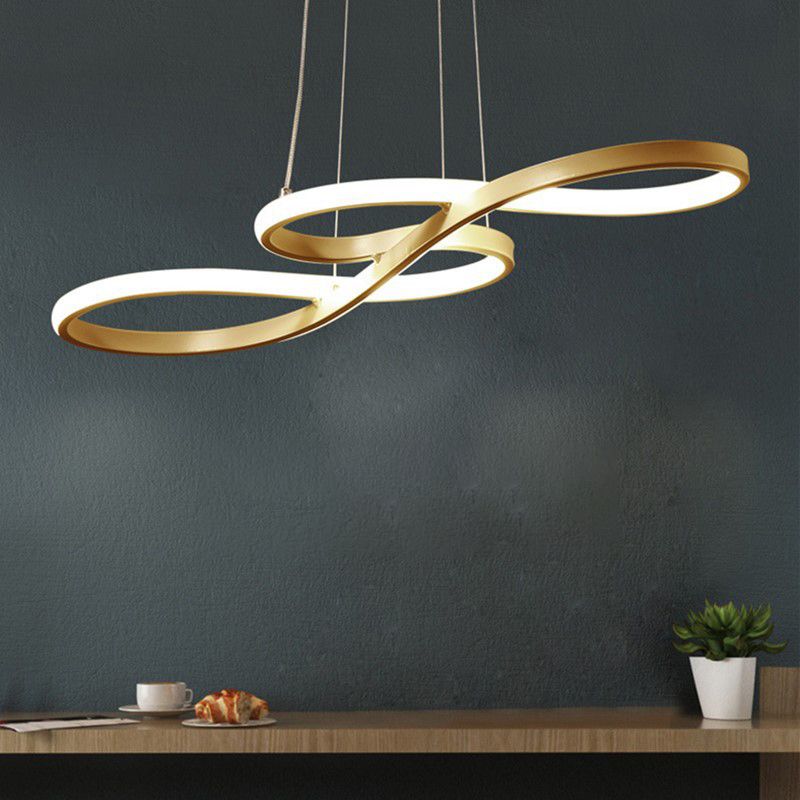 Silicone Linear LED Pendant Light in Modern Concise Style Aluminium Indoor Hanging Lamp