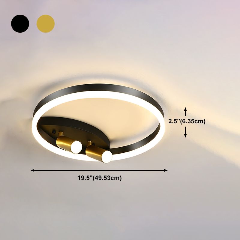 Circular Ceiling Light Fixture Modern Style Metal LED Bedroom Ceiling Fixture
