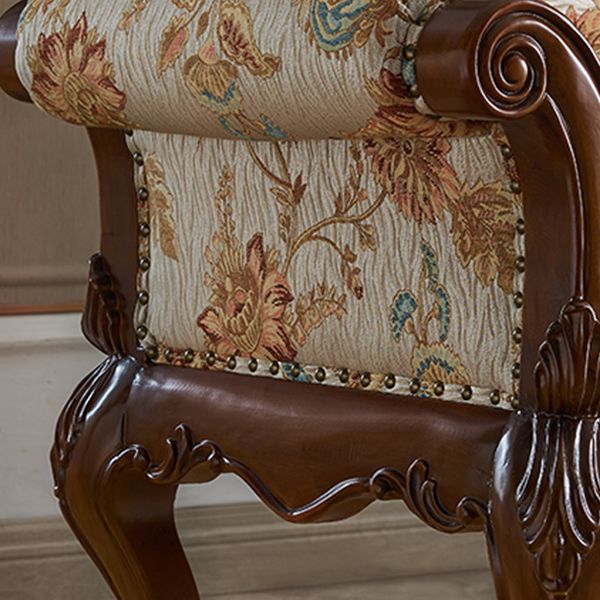 French Country Nailhead Trim Chaise Lounge Couch One Armed Chenille Lounge Chair
