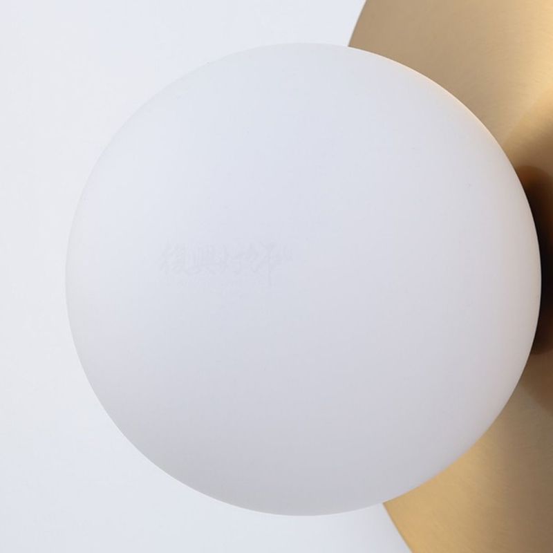 Nordic Style Wall Sconce White Glass Globe Wall Mounted Light for Living Room
