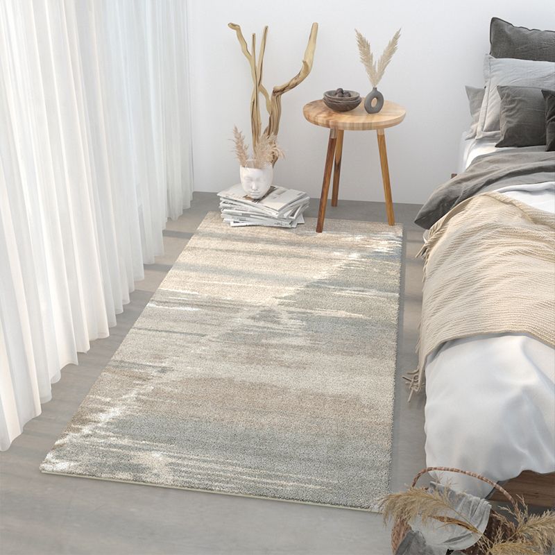 Colorful Modern Area Carpet Color Block Polyester Area Rug Easy Care Washable Rug for Bedroom
