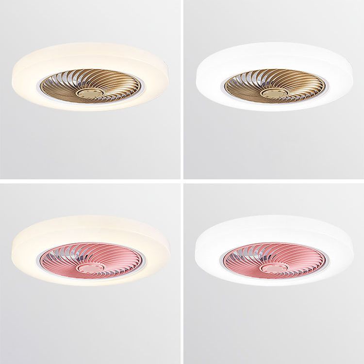 Makkaronstil Rundlüfter Lüfter Licht Acryl Schlafzimmer LED Semi Flush Mount Leuchte