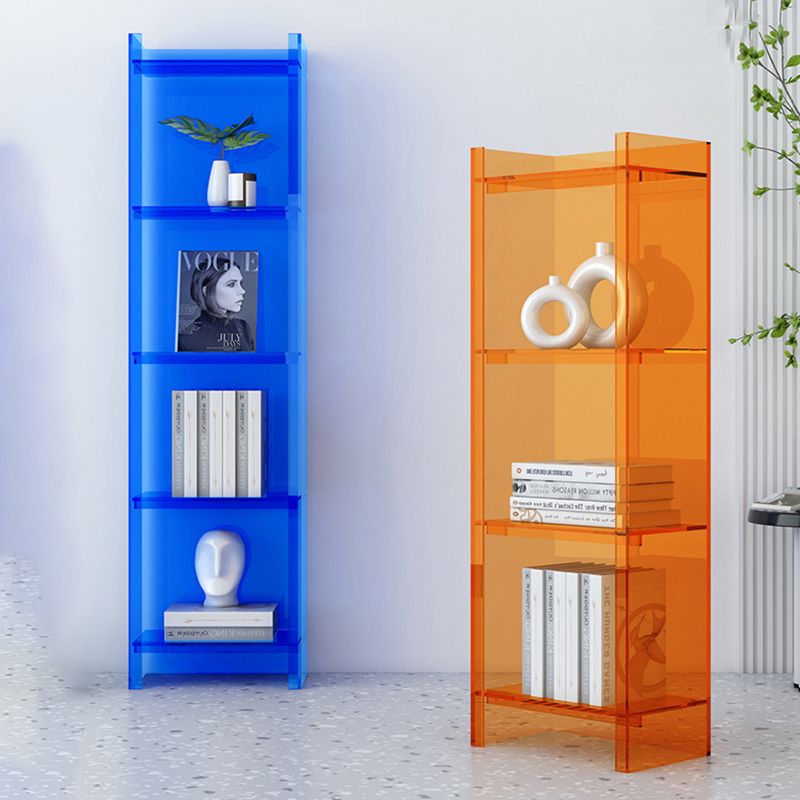Acrylic Closed Back Standard Bookshelf Glam Vertical Bookshelf