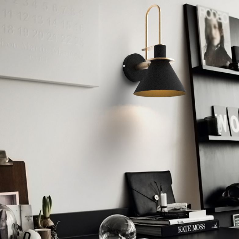 Contemporary Simplicity Conical Wall Mounted Lights Metallic Wall Mounted Lamp for Bedside