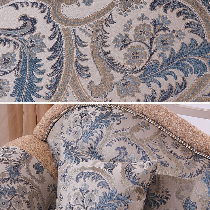 Bohemian Style Chaise Lounge Upholstered Chaise with Rolled Arms for Bedroom