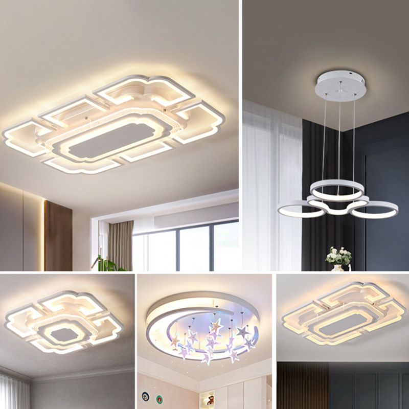 Geometric Flush Mount Light Acrylic Minimalism Flush Mount Spotlight for Living Room