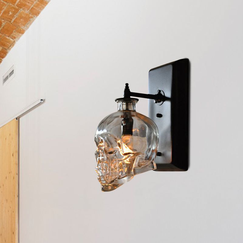 Disparo de pared en forma de vidrio de vidrio en forma de sala de estar de sala de estar de luz en negro