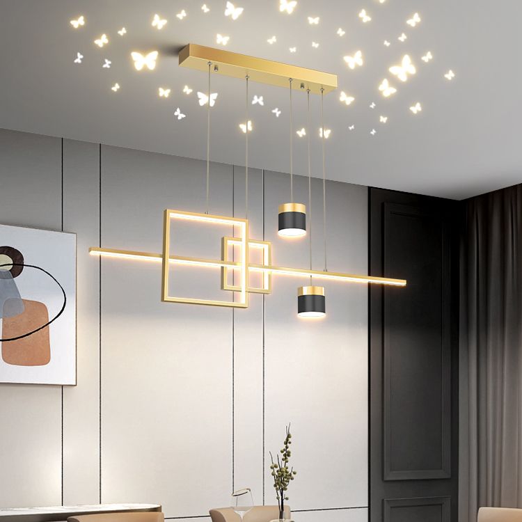 Modern Metal Island Light Geométrica 5 luces LED Island Colgante para comedor