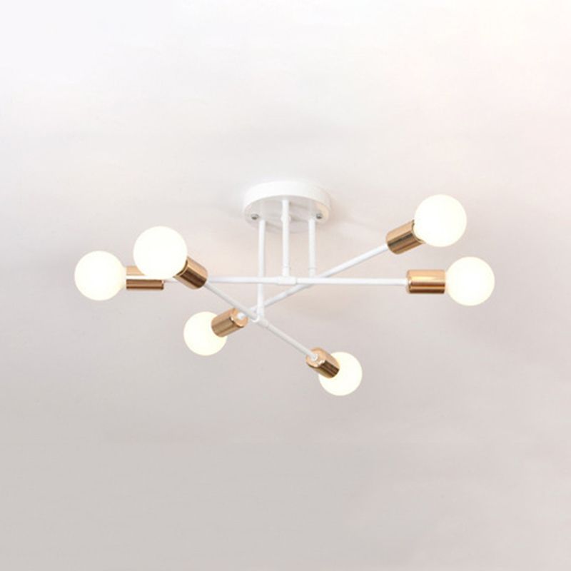 Starburst Slaapkamer Semi Flush Mount Verlichting Metaal Eenvoudige Semi Flush Mount Plafond Licht