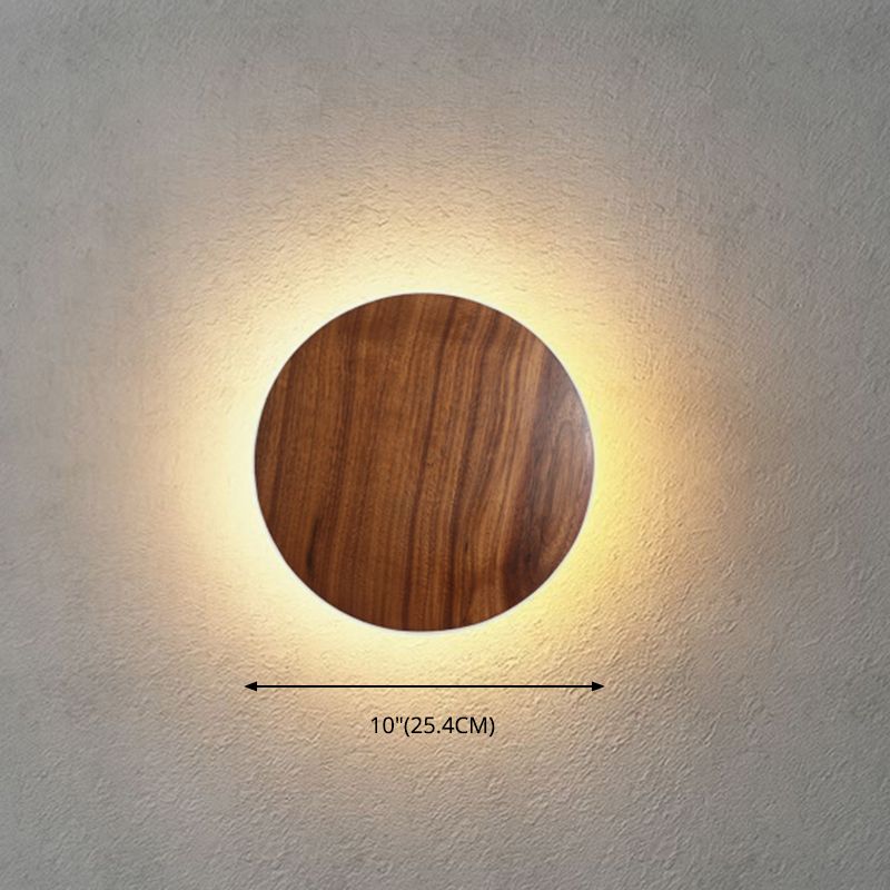 Stile minimalista Nordico Round Disc Sconce Lampada in legno 1 Prononi leggeri
