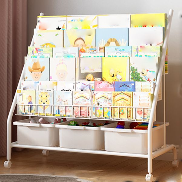 Metal and Plastic Shelf Bookcase Scandinavian Bookcase for Study Room