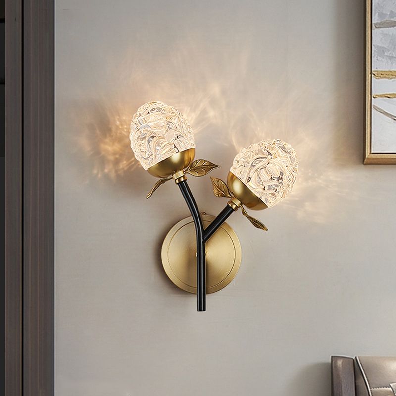 1 Light Wall Mount Light Fixture Modern Wall Mounted Lighting in Gold