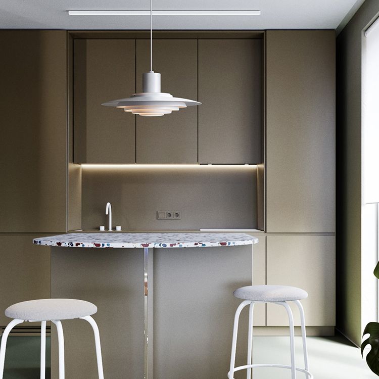 Éclairage à disque à disque métallique épais Éclairage de style moderne pour salle à manger