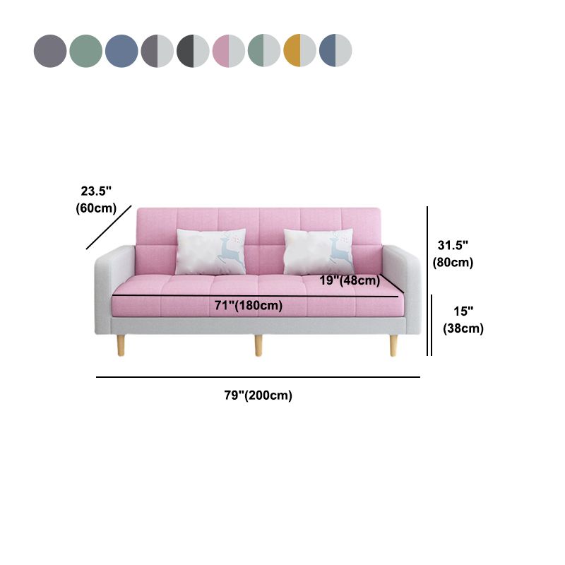 Contemporary Biscuit Back Convertible Square Arm Stationary Sofa