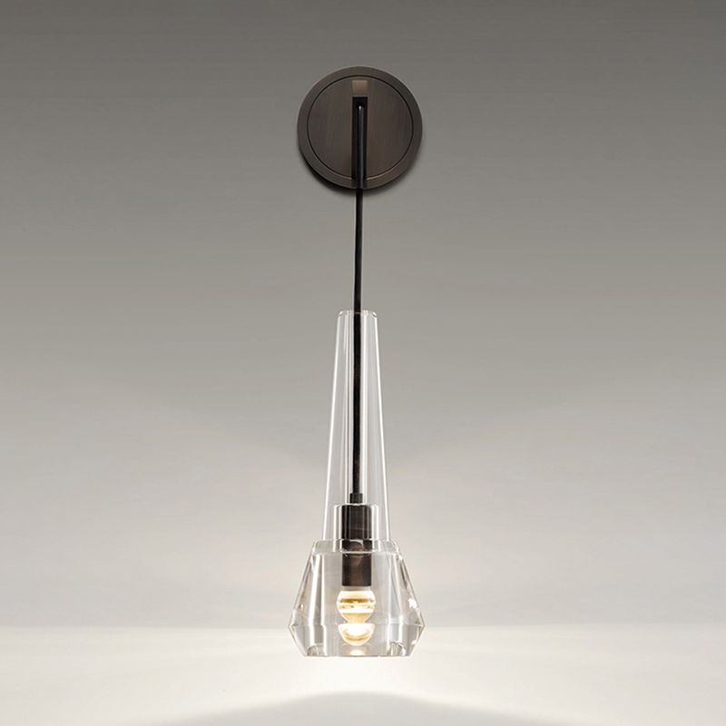Crystal Unique Wall Sconce Modern 1 Light Wall Mount Light Fixture in Black