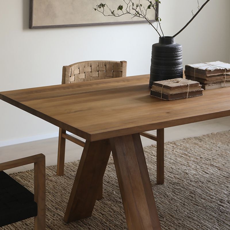 Solid Wood Dining Table Rectangle Modern Dinner Table for Home Use
