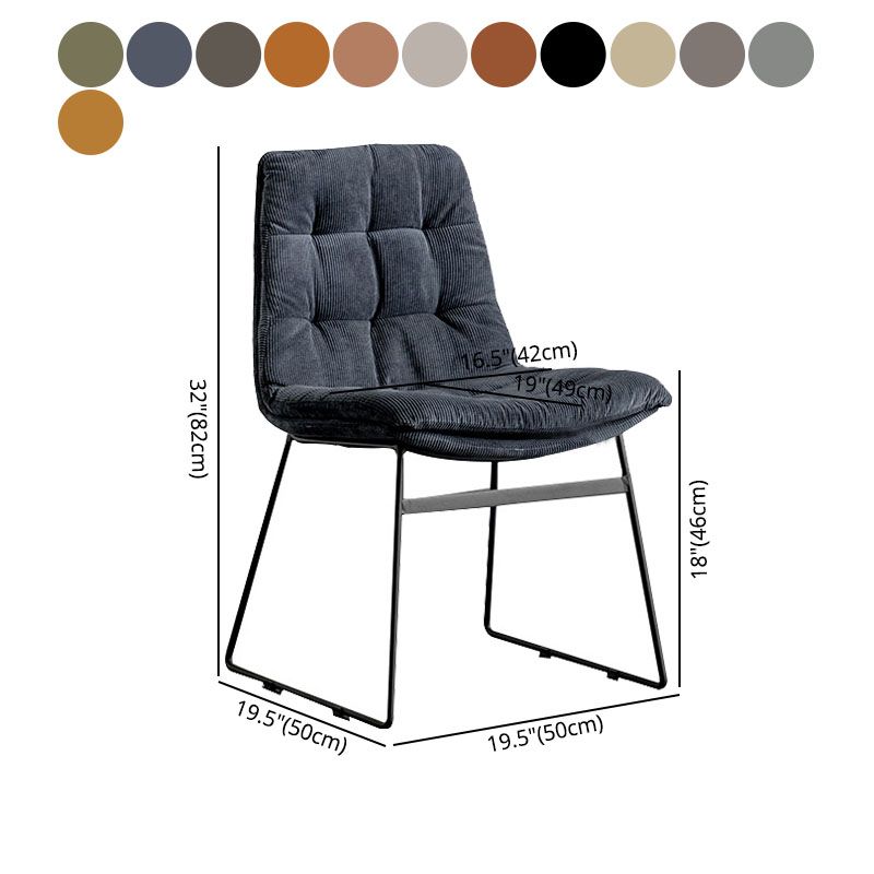 Chaises de cuisine de style contemporain dinant la chaise latérale sans bras avec les jambes en métal