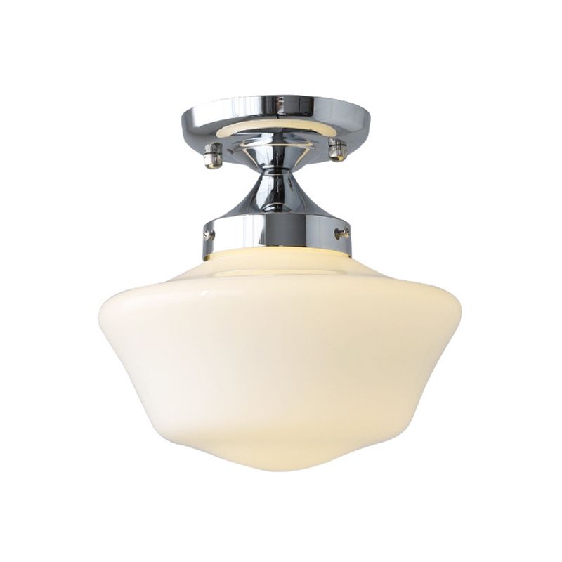 Glass Geometric Flush Mount Lights Contemporary Style 1 Light Flush Ceiling Light in White