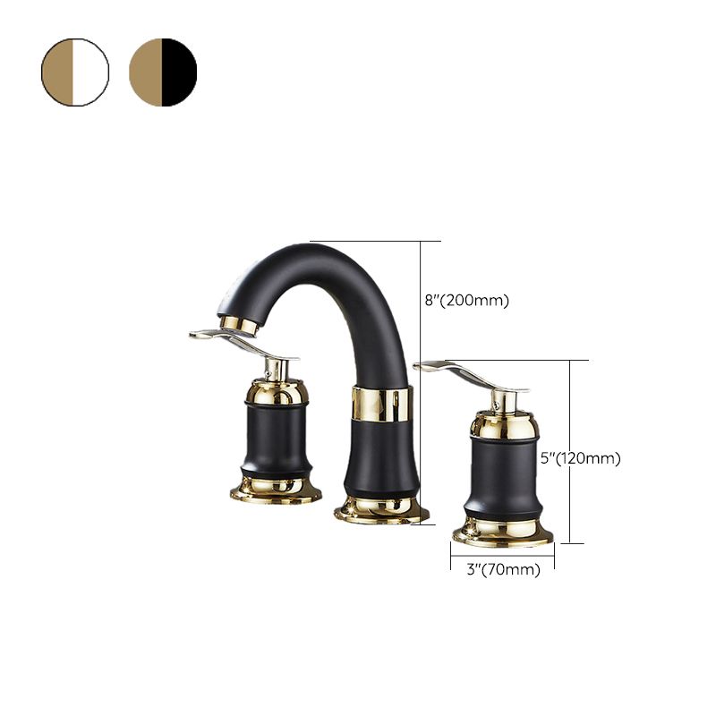 Contemporary Vessel Faucet Copper 2 Handles Low Arc Vessel Faucet for Home