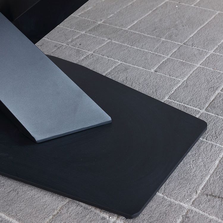 Mesa de comedor de piedra sinterizada de estilo moderno mesa gris rectángulo con pedestal