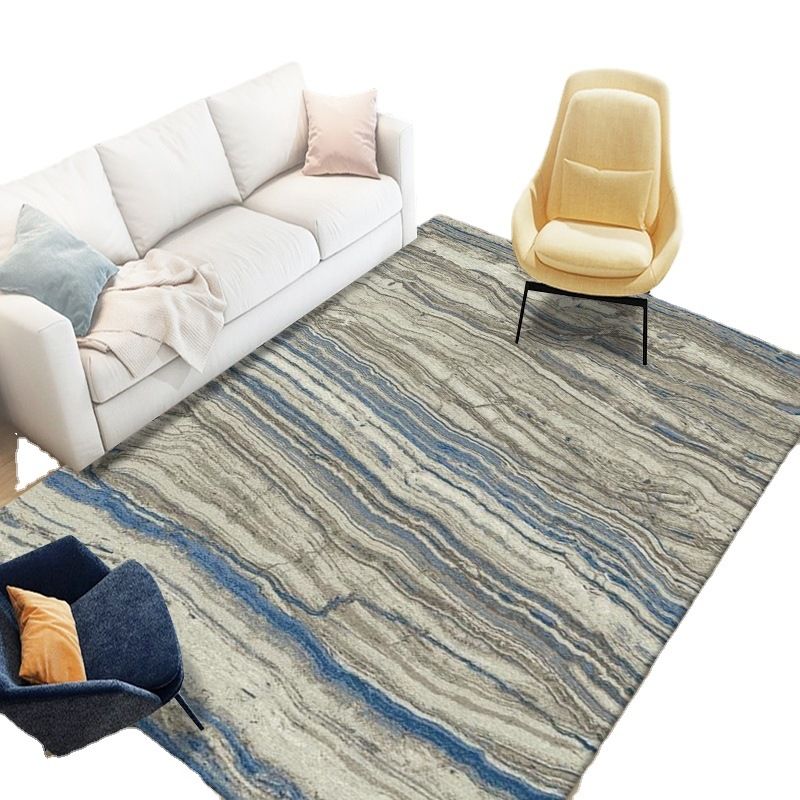 Modern Area Rug Abstract Pattern Polyester Rug Stain Resistant Carpet for Living Room
