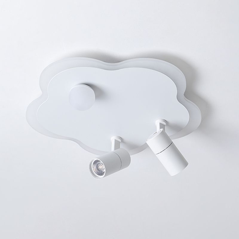 Contemporary Flower-Shaped LED Flush Mount Ceiling Lights White Acrylic Ceiling Mounted Fixture