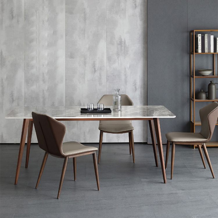 Eettafel van gesinterd steenblad voor restaurant Industriële keukentafel met 4 poten