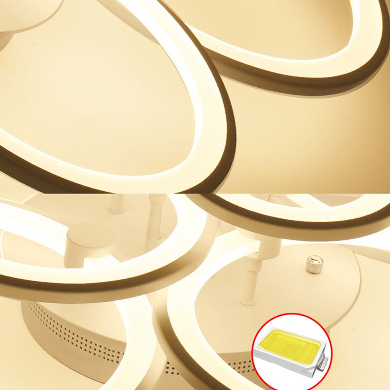 Modern Circular Shade LED Indoor Ceiling Light with Acrylic Shade Semi Flush Mount