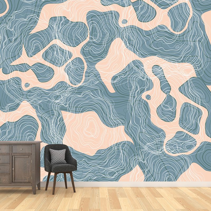 Abstract Style Resistant Mural Wallpaper Illustration Sleeping Room Wall Mural