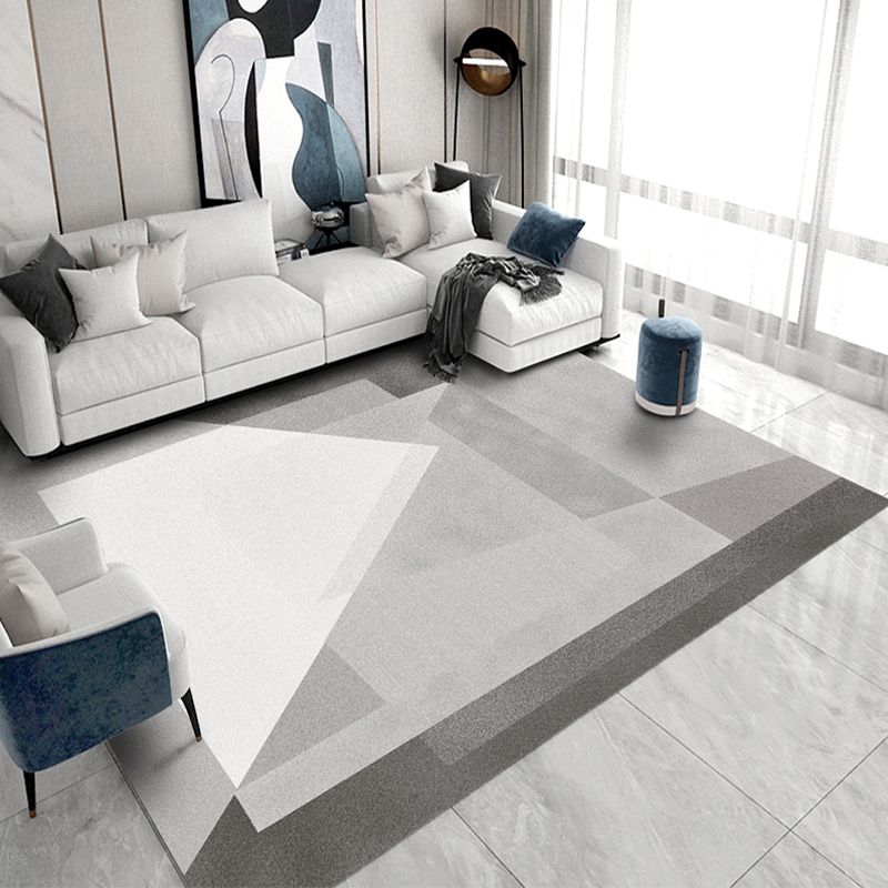 Geometrisch gebied Rug modern contrastpaneel Polyester kleurbestendig tapijt voor woonkamer