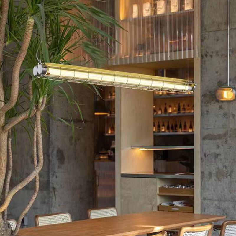 Industrial Style Hanging Lamp Iron Frame Island Light Fixture for Dining Table