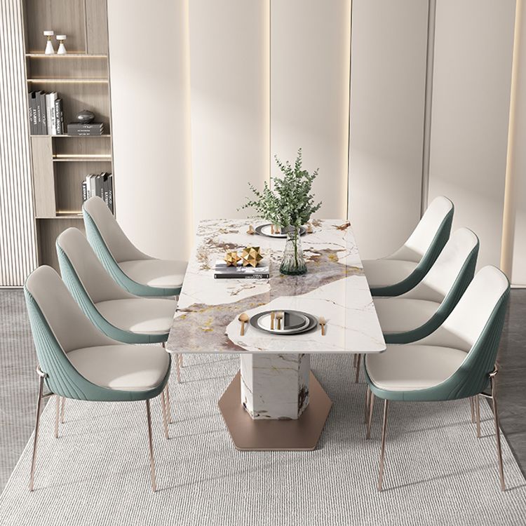 Nordic Style Green Side Chair Gold Base Side Dining Chair for Home Use