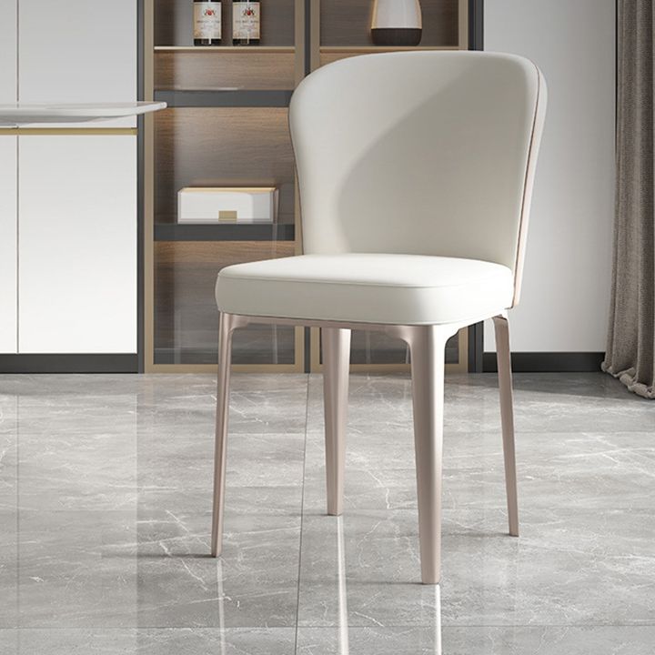 Glam Dinette Set with White Chairs 1/4/5/7 Pieces Glossy White Dining Table Set