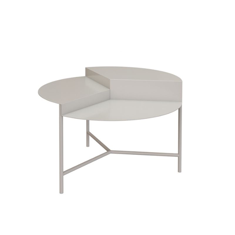 Geometric Metal Coffee Table Dia 27.6" 3 Legs Cocktail Table