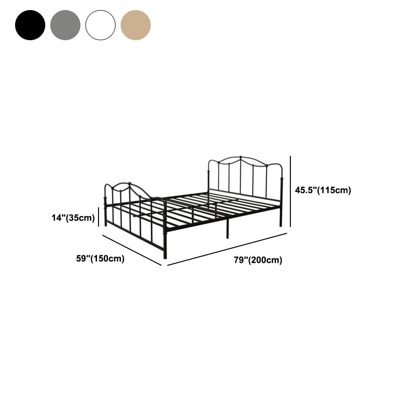 Glam Iron Open-Frame Bed with Camelback Headboard and Metal Legs