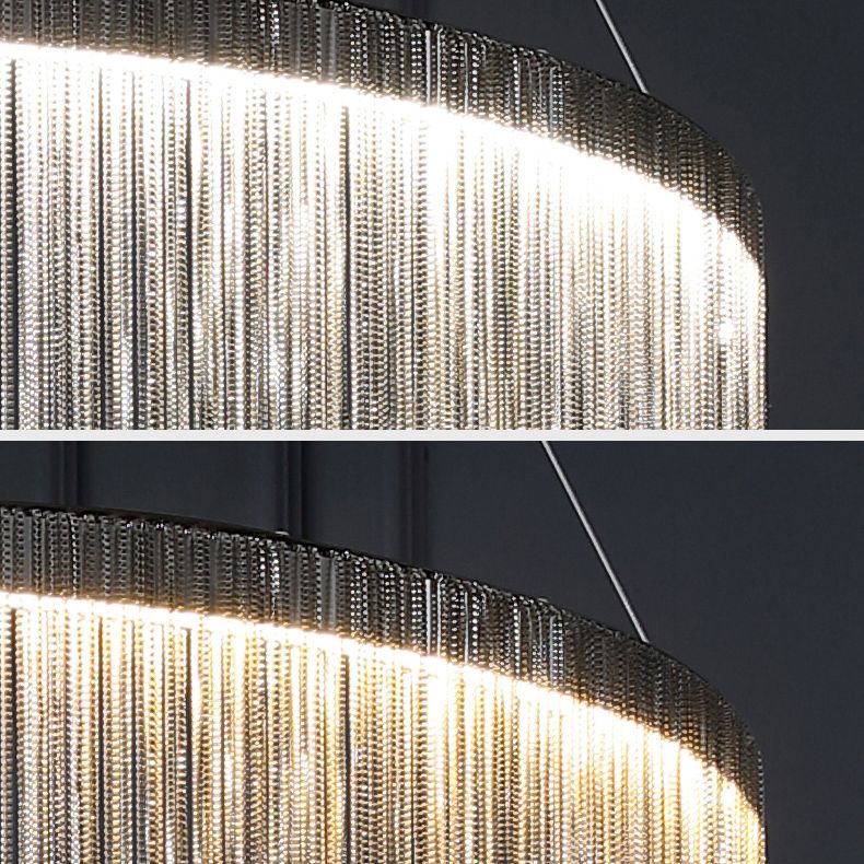 Accesorio de iluminación de araña circular blanca metal nórdico colgante de iluminación