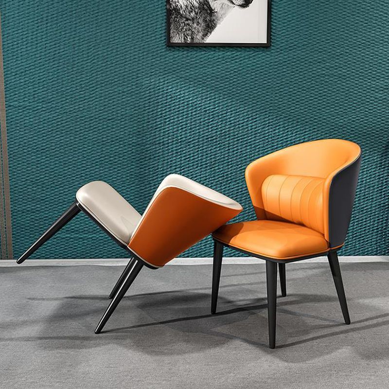 Modern Faux Leather Dining Chairs Wingback Armless Dining Side Chair