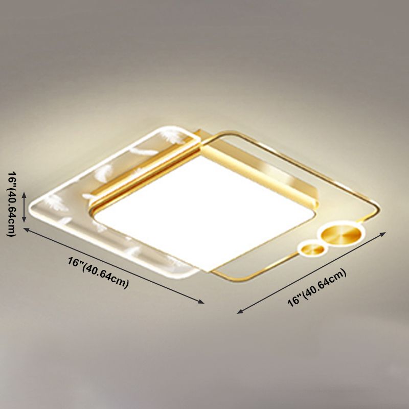Lámpara de techo de plumas con forma geométrica, montaje empotrado de aluminio moderno para estudio