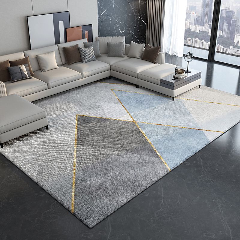 Alfombra marina ligera Moderia Mezcla gráfica Alfombra resistente a las manchas de la alfombra para la decoración del hogar