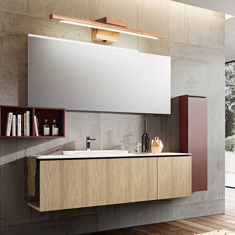 Vanité linéaire lumière murale moderne de style minimaliste en bois unique de vanité unique