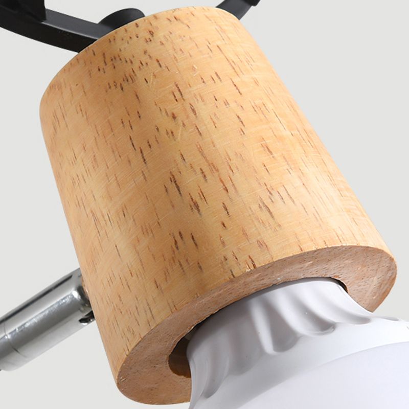 Candeliers colgantes de forma asta accesorios de iluminación de madera moderna