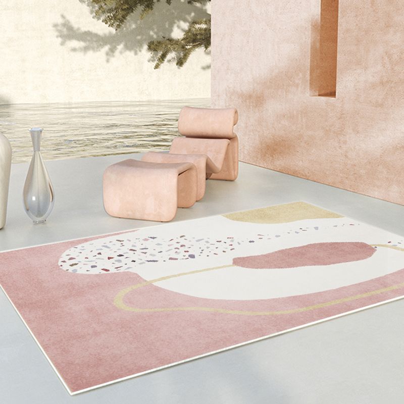 Funky Area Rug Contrast Panel Polyester Carpet Living Room Rug with Non-Slip Backing