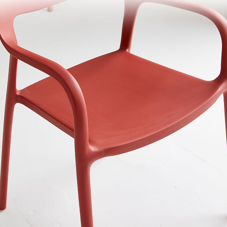 Plastic Stackable Dining Chair Contemporary Design Multicolor Arm Chair